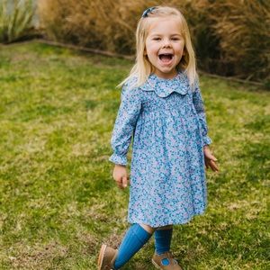 La croquets kids blue liberty floral dress size 4